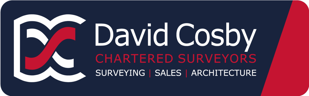 David Cosby Chartered Surveyors & Estate Agents - Logo BLUE BACKGROUND