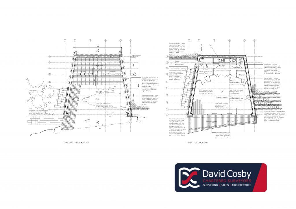 Watercolour Planning Drawings - Boat House Plans