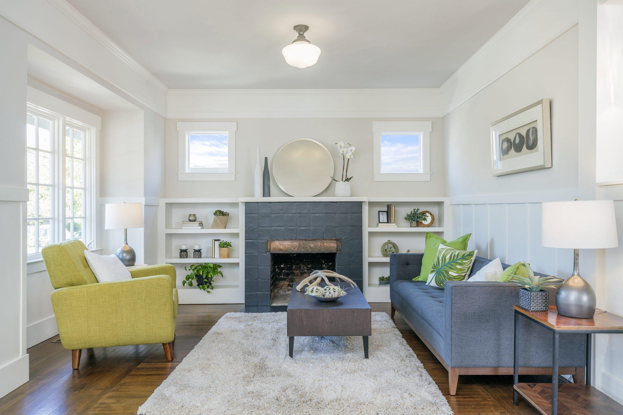 Neutrally decorated and furnished living room as an example of professional photography by David Cosby Estate Agents